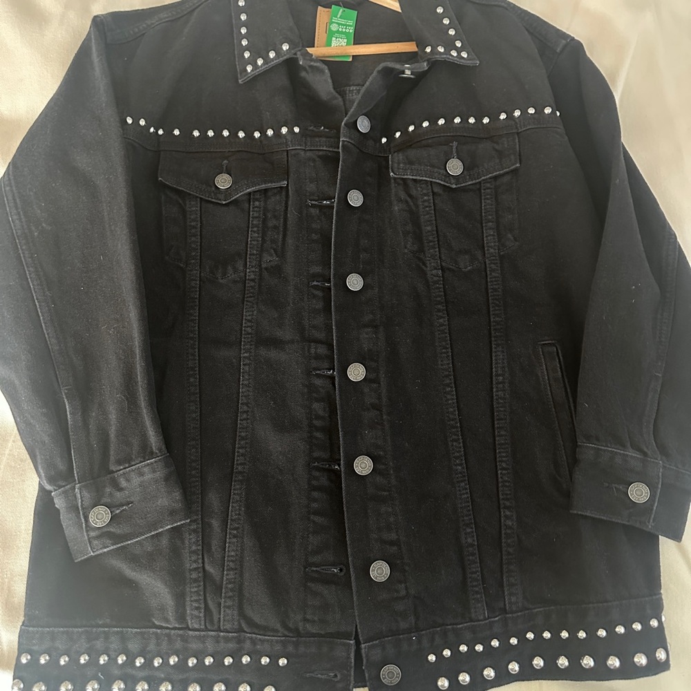 GAP Black Studded Denim Jacket